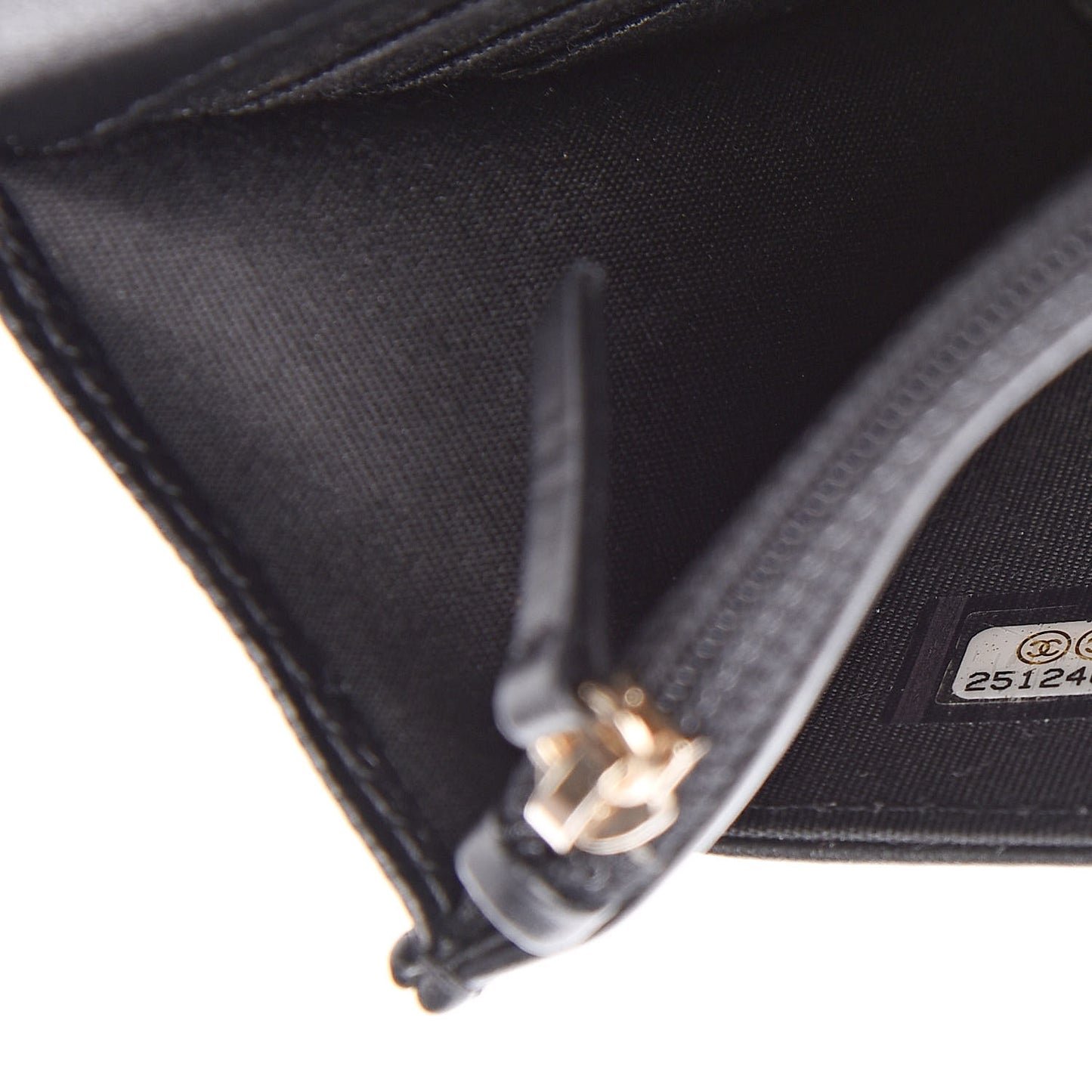 Caviar Chevron Quilted Boy Wallet On Chain WOC Black