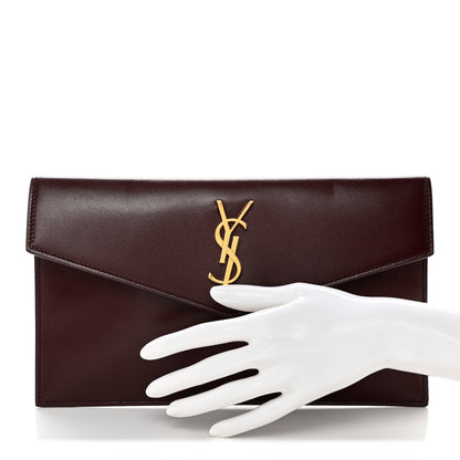 Saint Laurent Smooth Shiny Calfskin Medium Uptown Removable Pouch Burgundy 2 of 10