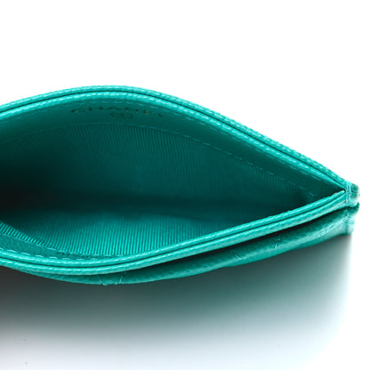 Chanel Caviar Quilted Card Holder Turquoise 5 of 8