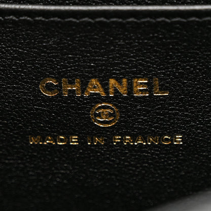 Chanel Lambskin Quilted Rectangular Phone Holder Clutch With Chain Black 6 of 11