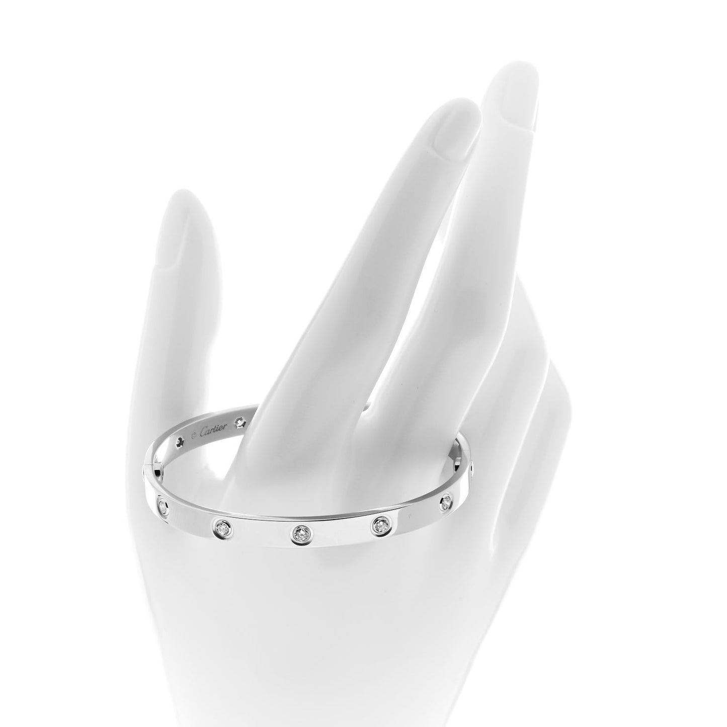 18K White Gold 10 Diamond LOVE Bracelet 18