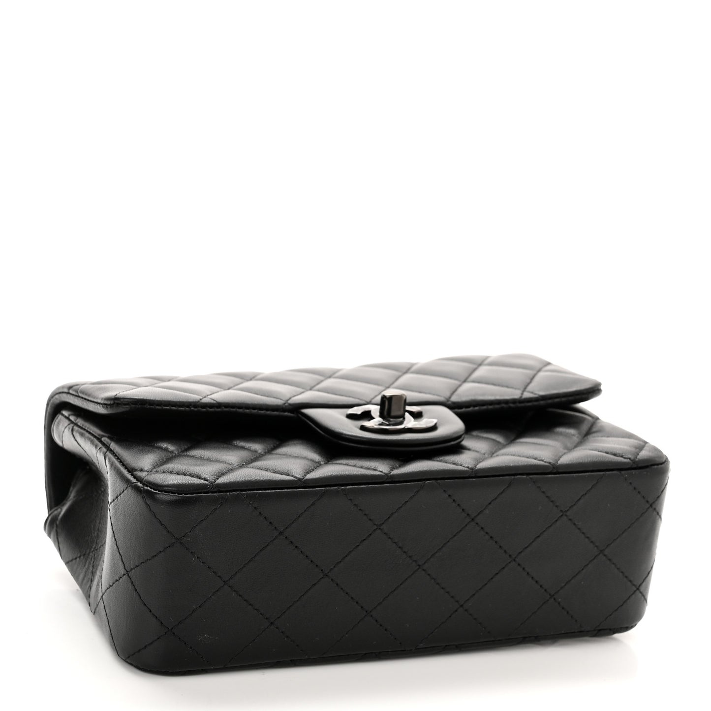 Lambskin Quilted Mini Rectangular Flap So Black