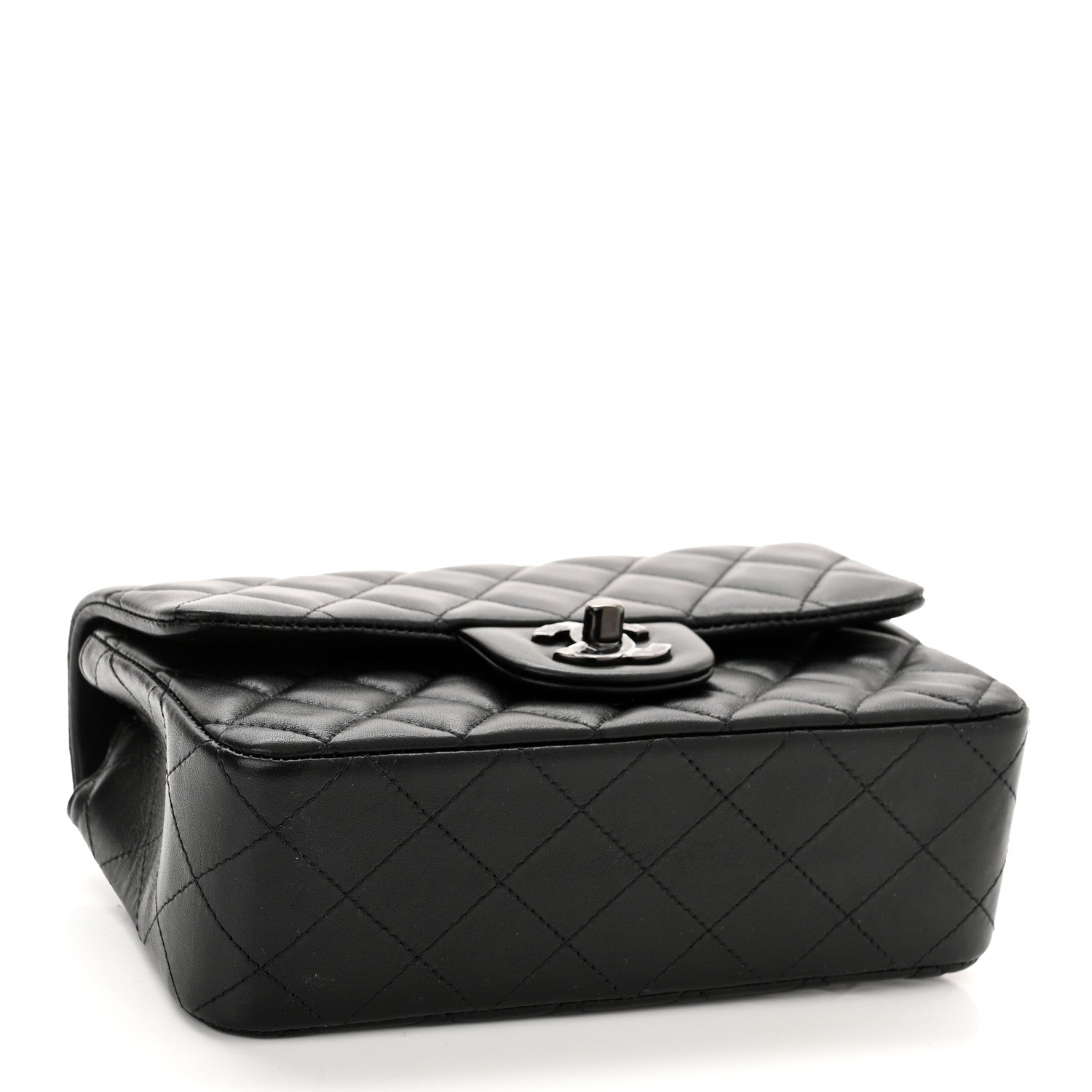 Chanel Lambskin Quilted Mini Rectangular Flap So Black 3 of 9