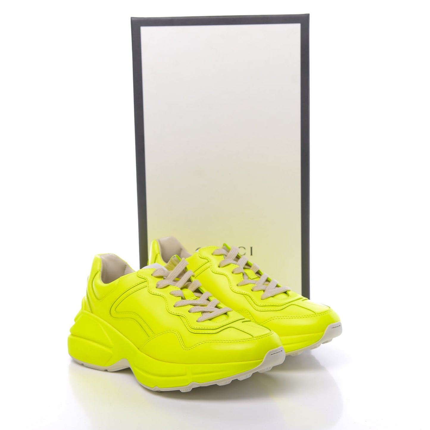 Calfskin Rhyton Sneakers 37 Fluo Yellow