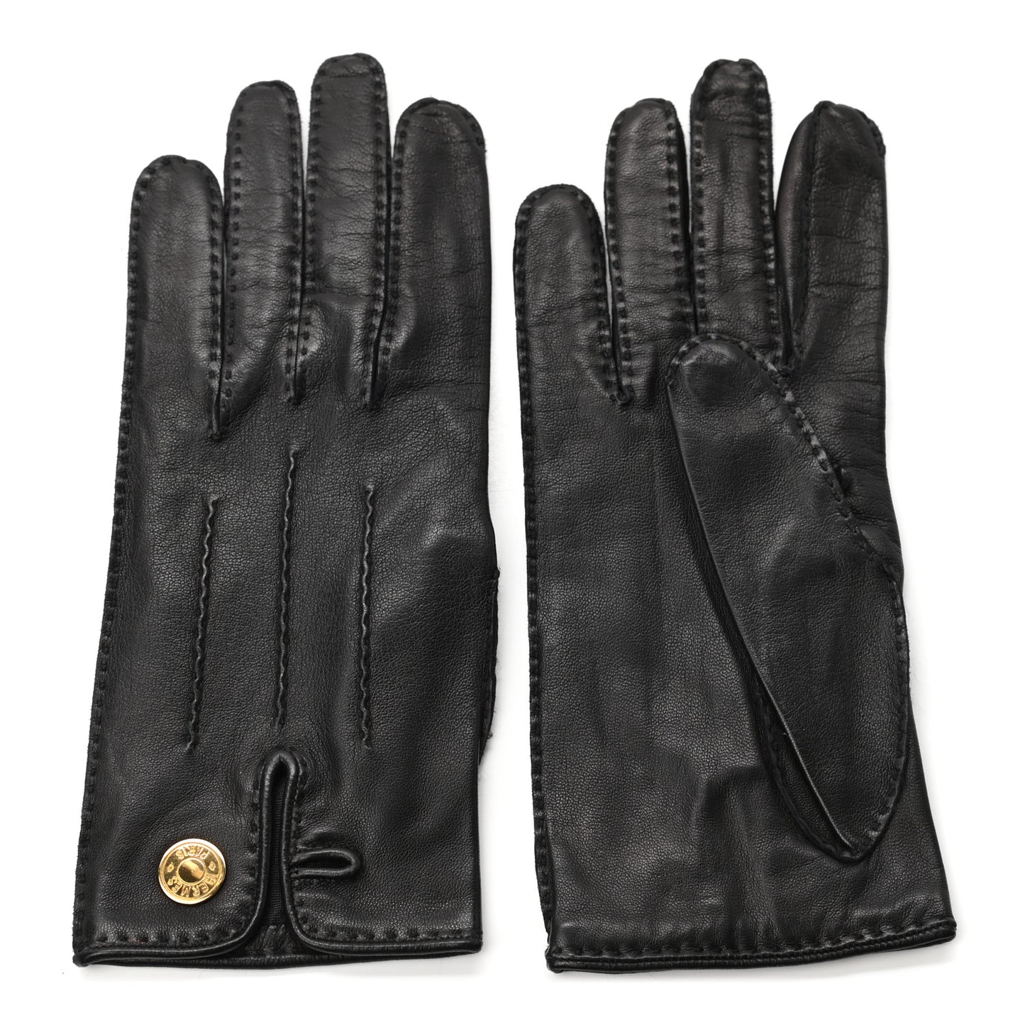 Lambskin Clous De Selle Gloves 7 Black