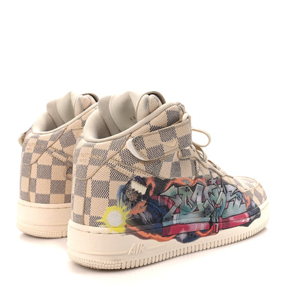 Louis Vuitton X NIKE Damier Azur Mens Air Force 1 High Top Sneakers 9 White 3 of 12