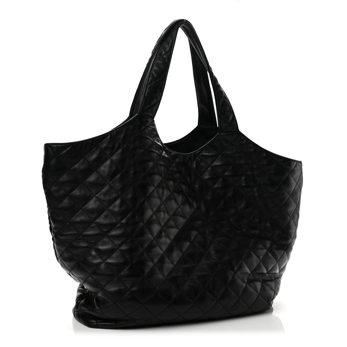 Saint Laurent Lambskin Quilted Maxi Icare Shopping Tote Black 4 of 14