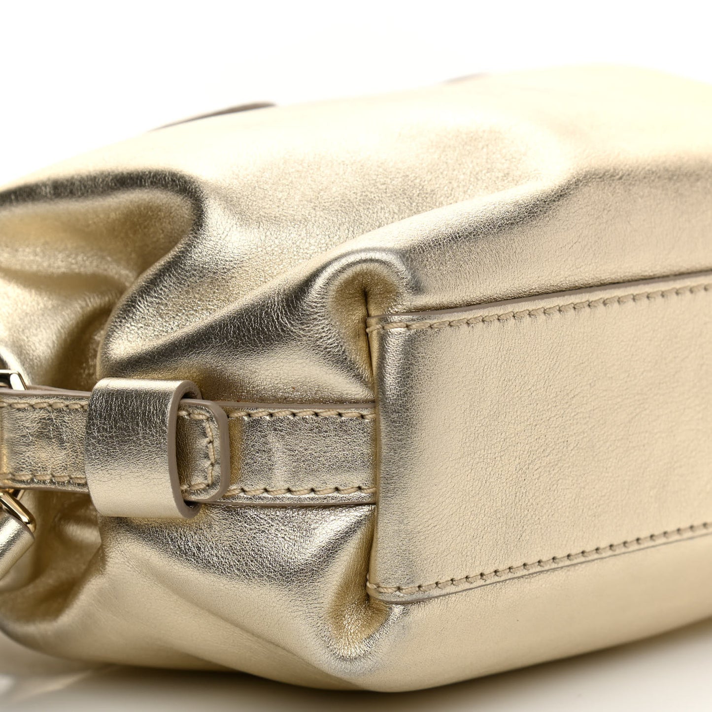 Metallic Calfskin Micro Nightingale Gold