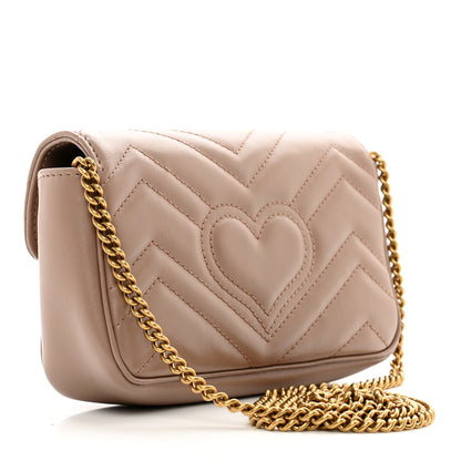 Gucci Calfskin Matelasse Super Mini GG Marmont Shoulder Bag Porcelain Rose 3 of 10
