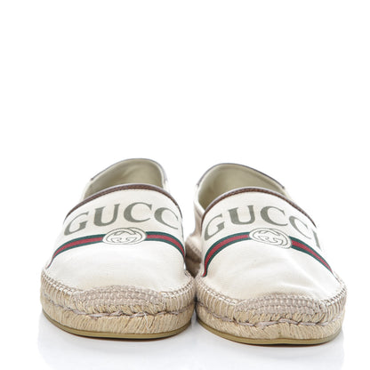Gucci Canvas Miro Soft Calfskin Logo Mens Espadrilles 5 Greggio Cuir 2 of 10