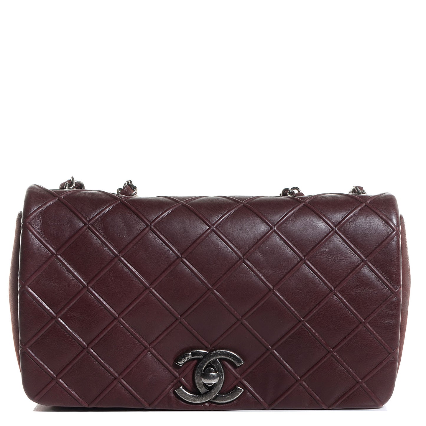 Calfskin Diamond Embossed New Chic Flap Burgundy