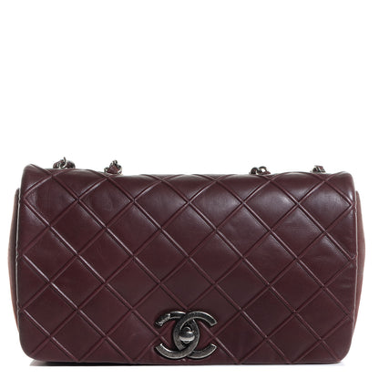 Chanel Calfskin Diamond Embossed New Chic Flap Burgundy 1 of 9