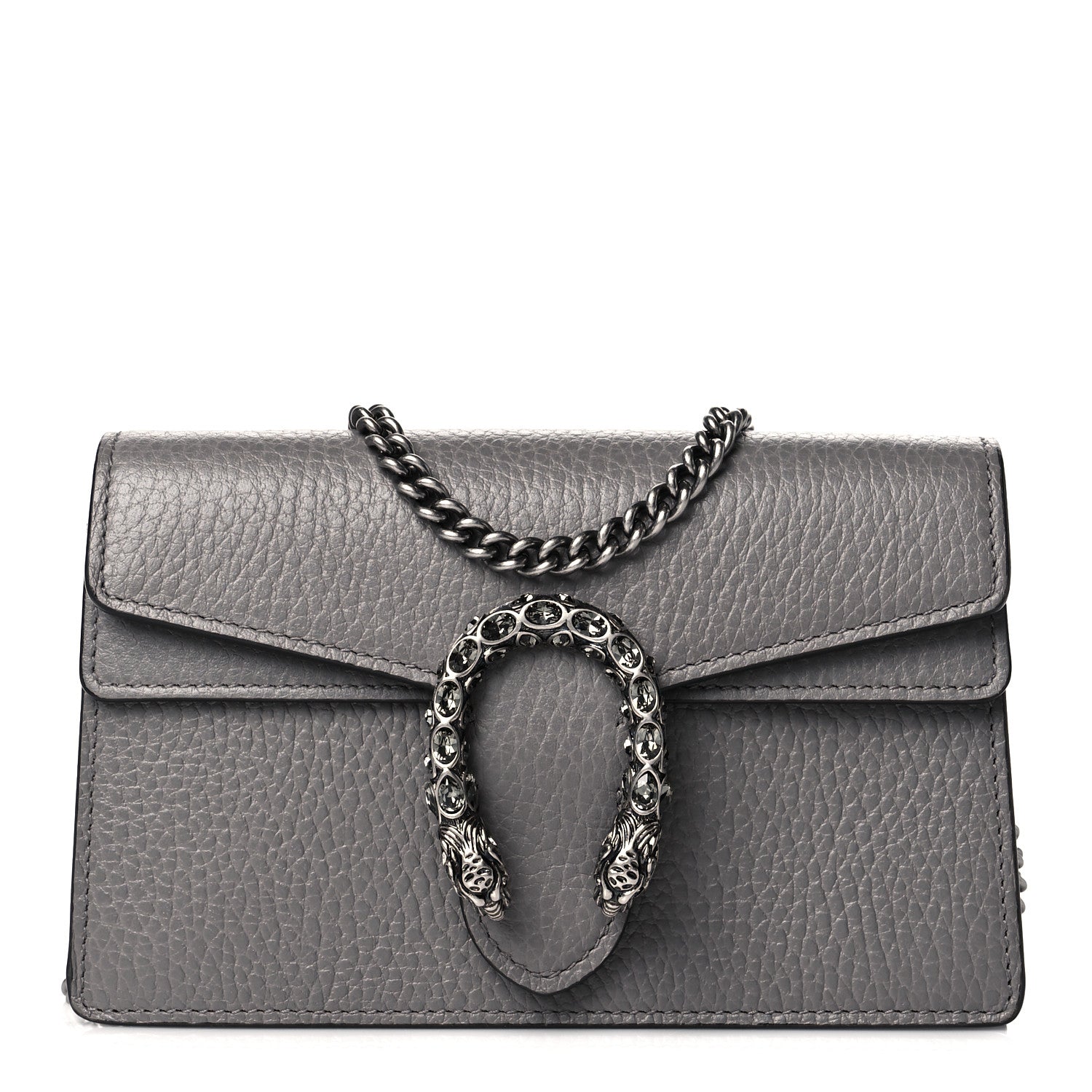 Gucci Dollar Calfskin Crystal Super Mini Dionysus Shoulder Bag Dusty Grey Black Diamond 1 of 9