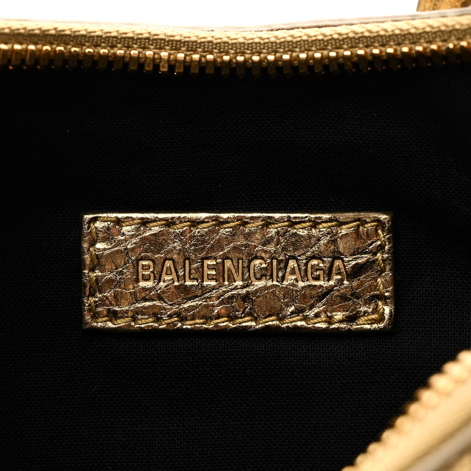 Balenciaga Metallic Agneau Arena Le Cagole Shoulder Bag XS Gold