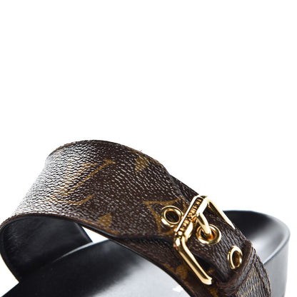 Louis Vuitton Monogram Bom Dia Mule Sandals 37 Black 9 of 10