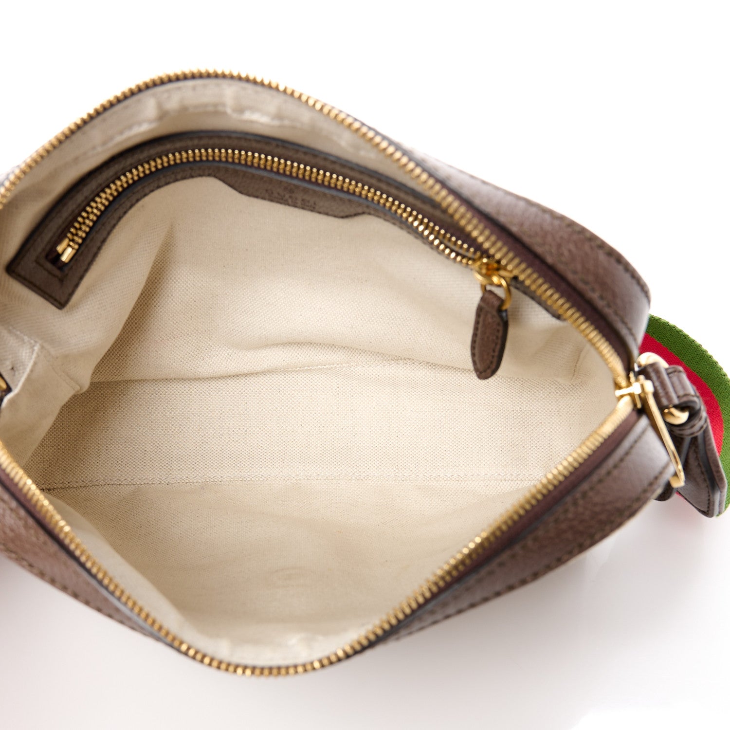 Gucci Monogram Jumbo GG Textured Dollar Calfskin Web Messenger Shoulder Bag Camel Ebony New Acero 5 of 10