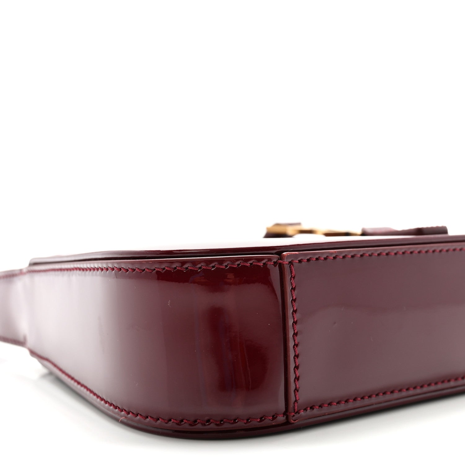 Saint Laurent Patent Calfskin Le 5 A 7 Mini Hobo Red Grenat 8 of 10