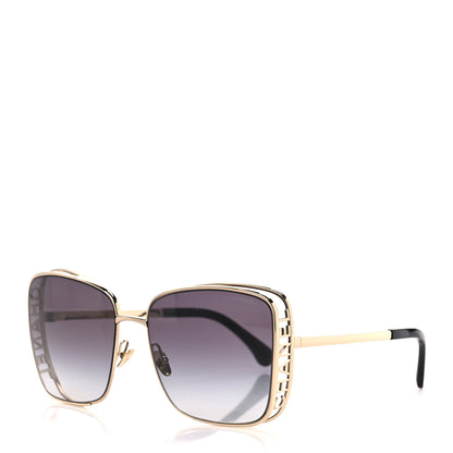 Chanel Metal Logo Square Sunglasses 71541 Gold 1 of 8