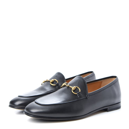 Gucci Calfskin Womens Jordaan Loafers 37.5 Black 3 of 11