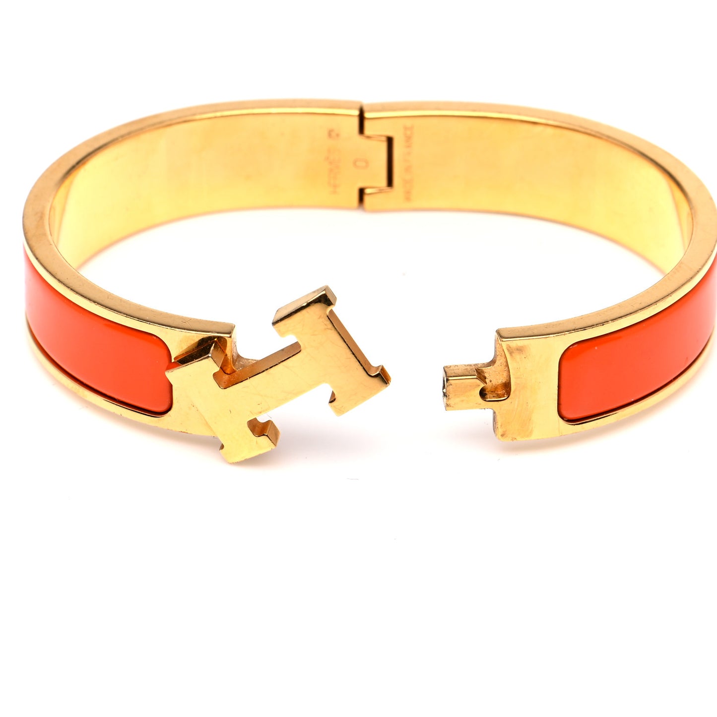 Enamel Narrow Clic Clac H Bracelet PM Orange
