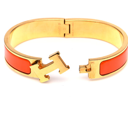 Hermes Enamel Narrow Clic Clac H Bracelet PM Orange 4 of 6