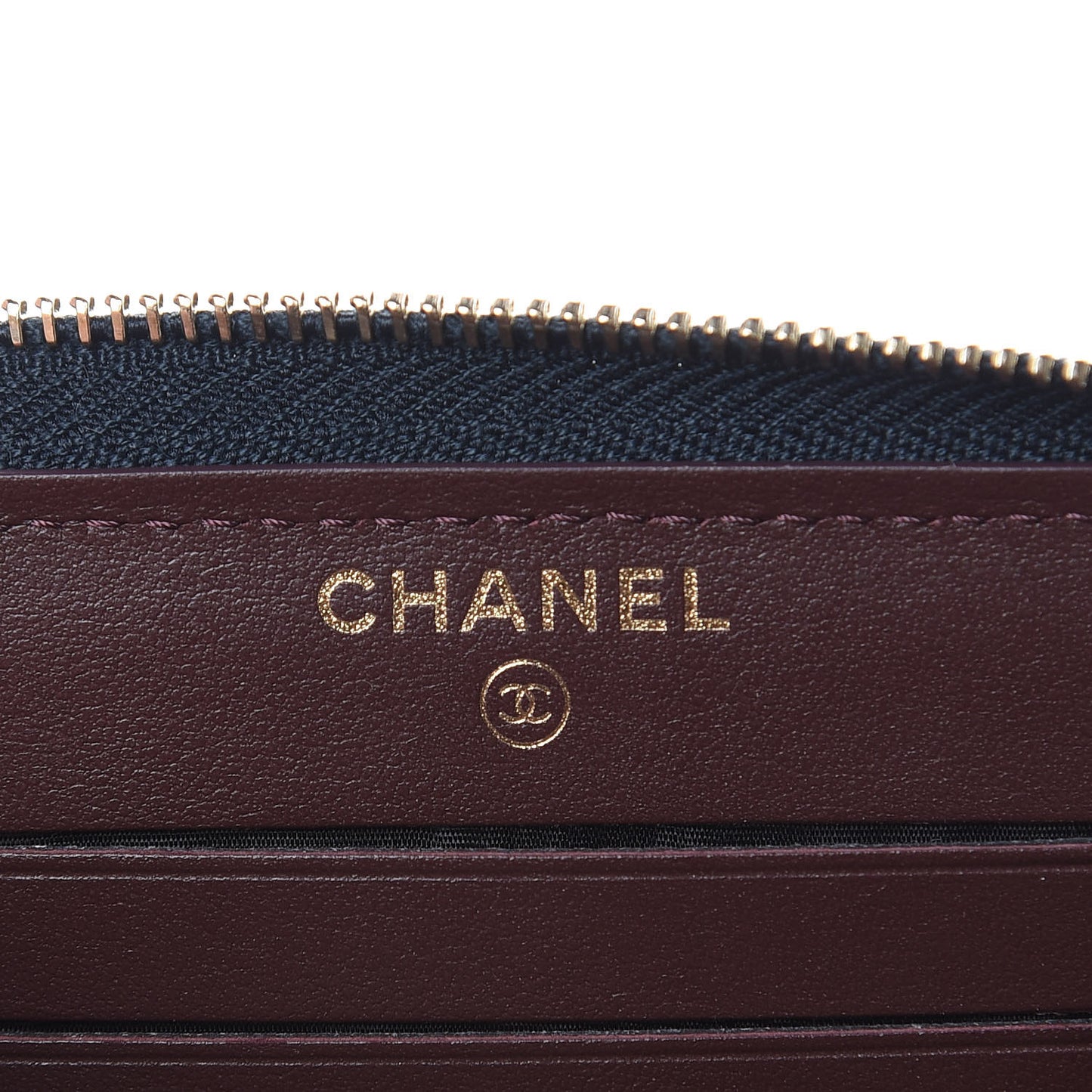 Felt Quilted Paris-Hamburg Charms Zip Around Wallet Dark Navy