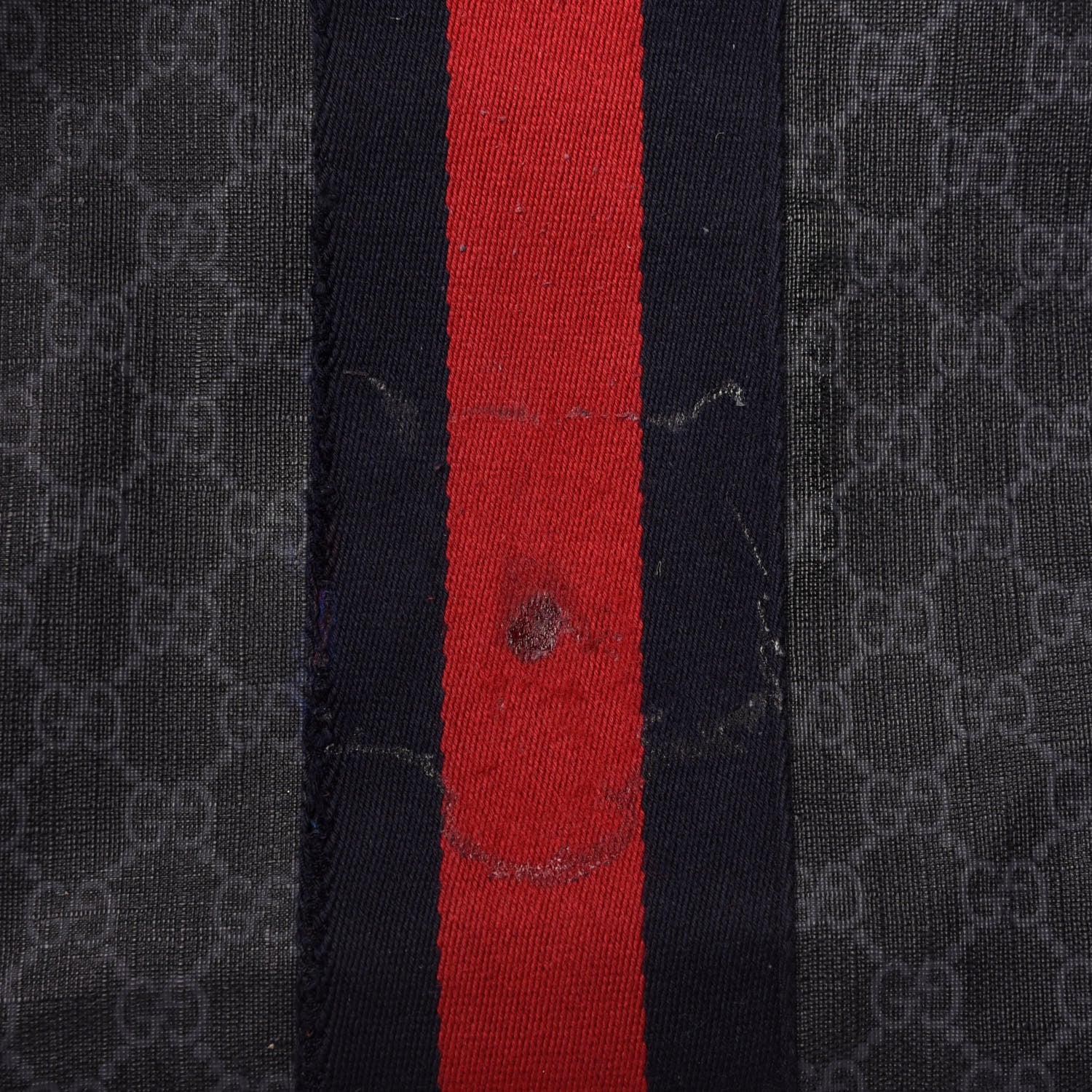Gucci Soft GG Supreme Monogram Appia Calfskin Web East West Messenger Bag Black Grey 10 of 10