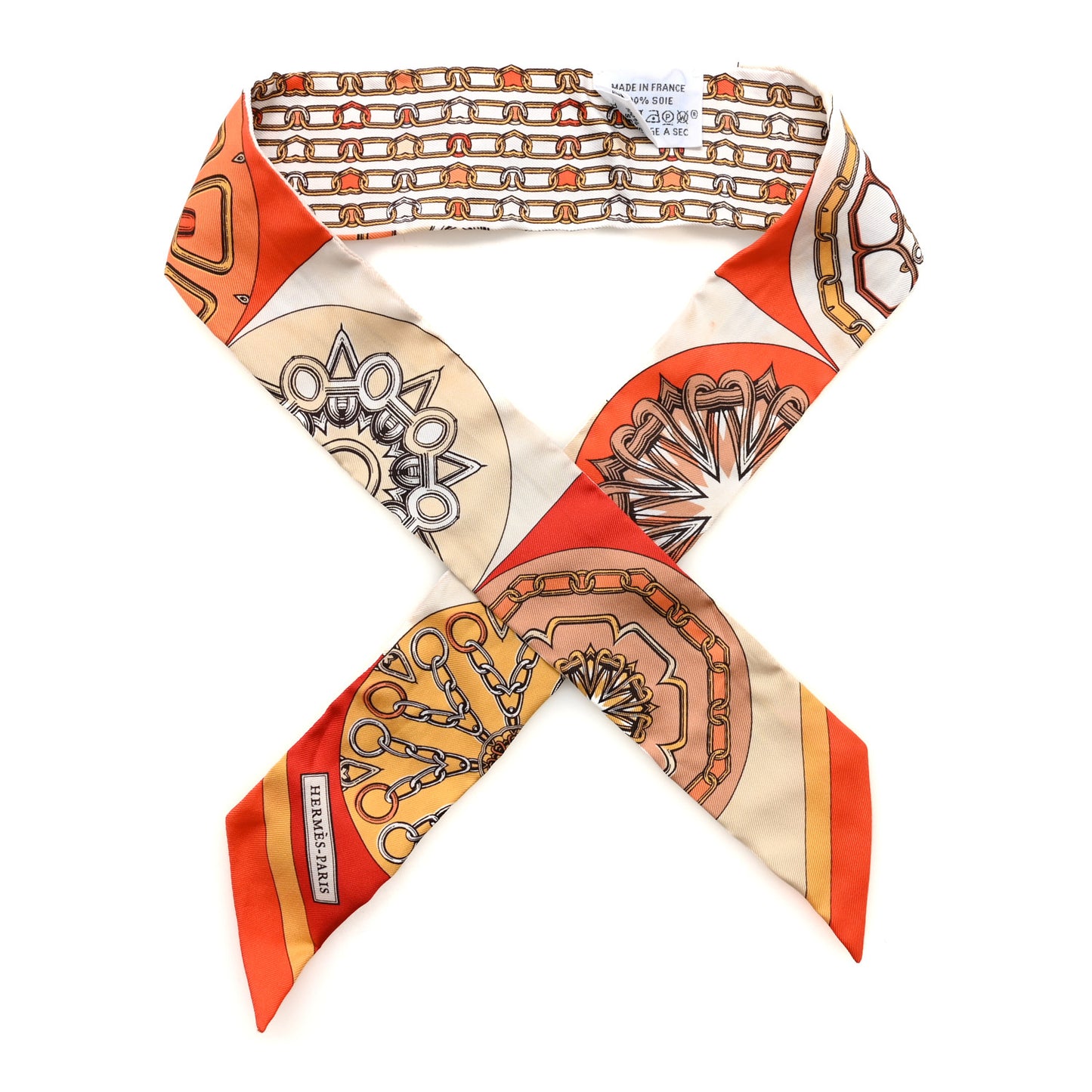 Silk Effet Kaleidoscope Twilly Orange Blanc Vermillon