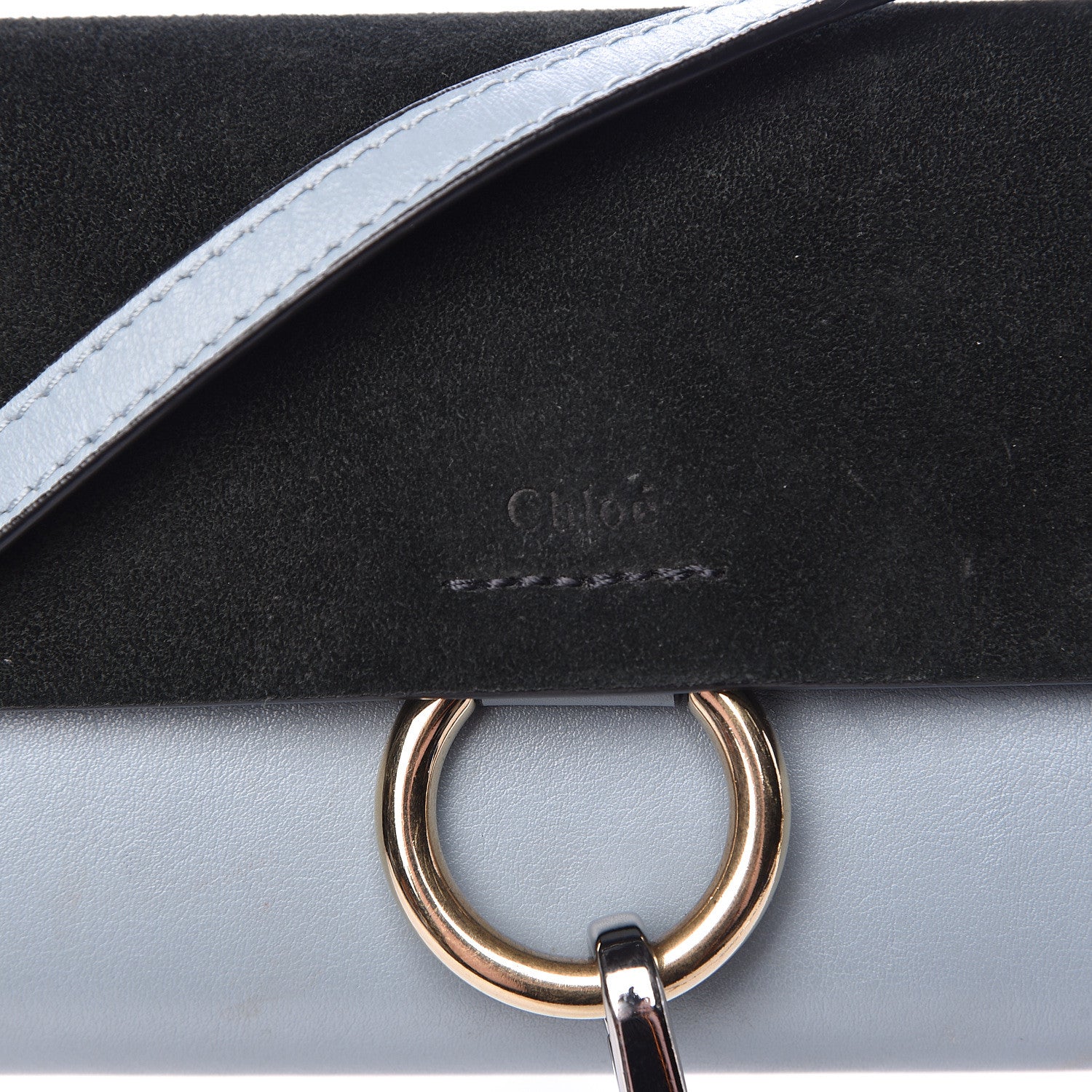 Chloe Suede Calfskin Mini Faye Shoulder Bag Fresh Blue Green 11 of 12