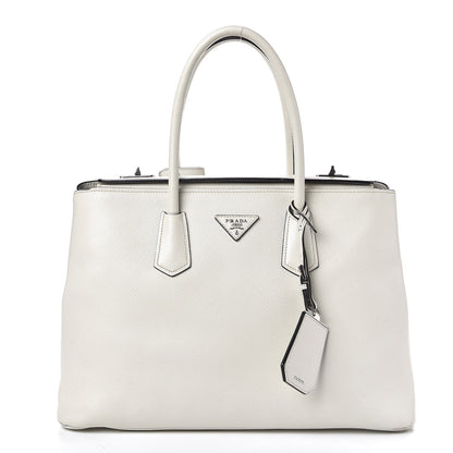 Prada Saffiano Cuir Twin Tote Talco 1 of 14