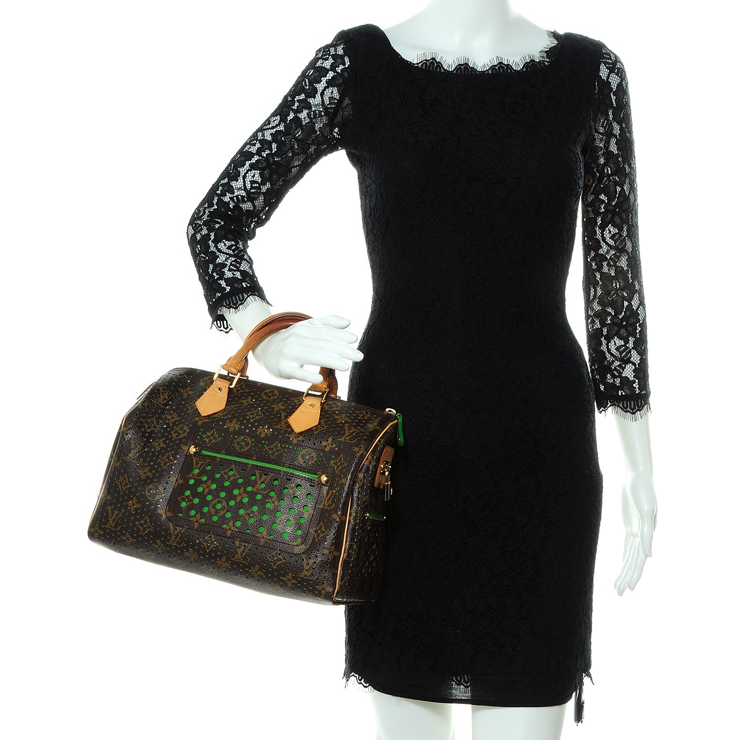 Louis Vuitton Monogram Perforated Speedy 30 Green 2 of 7