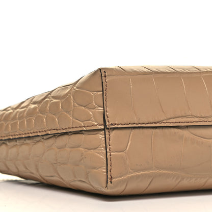 Alexander McQueen Calfskin Crocodile Embossed Mini Shopper Camel 8 of 11