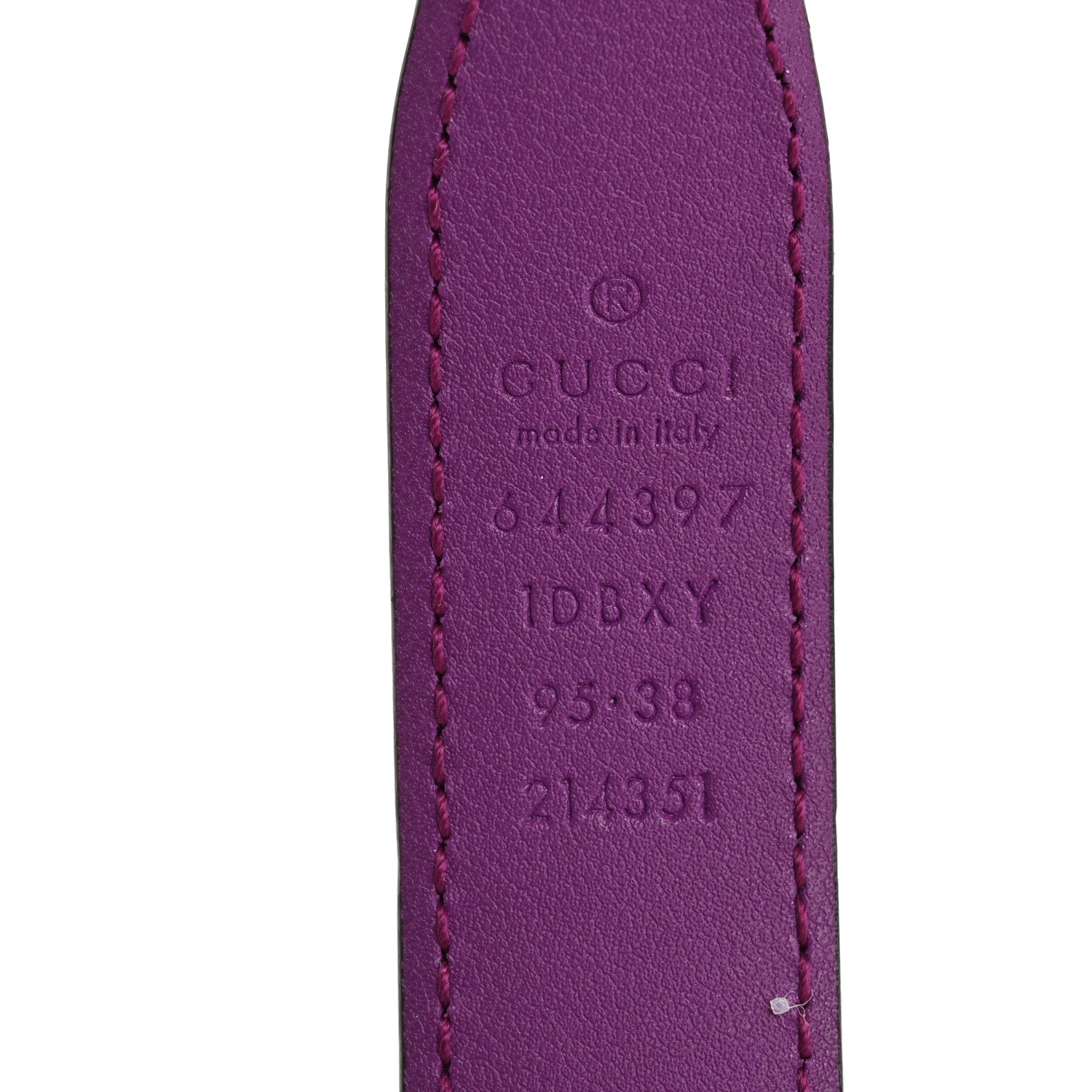 Gucci Efesto Leather Womens Horsebit 15/23mm Belt 95 38 Purple 5 of 5