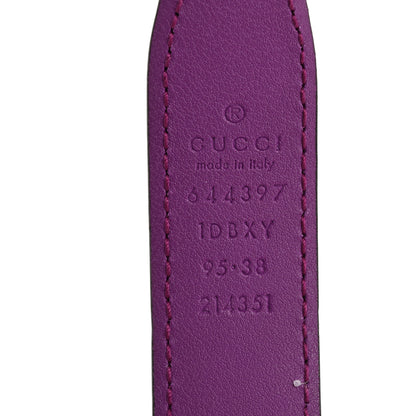 Gucci Efesto Leather Womens Horsebit 15/23mm Belt 95 38 Purple 5 of 5