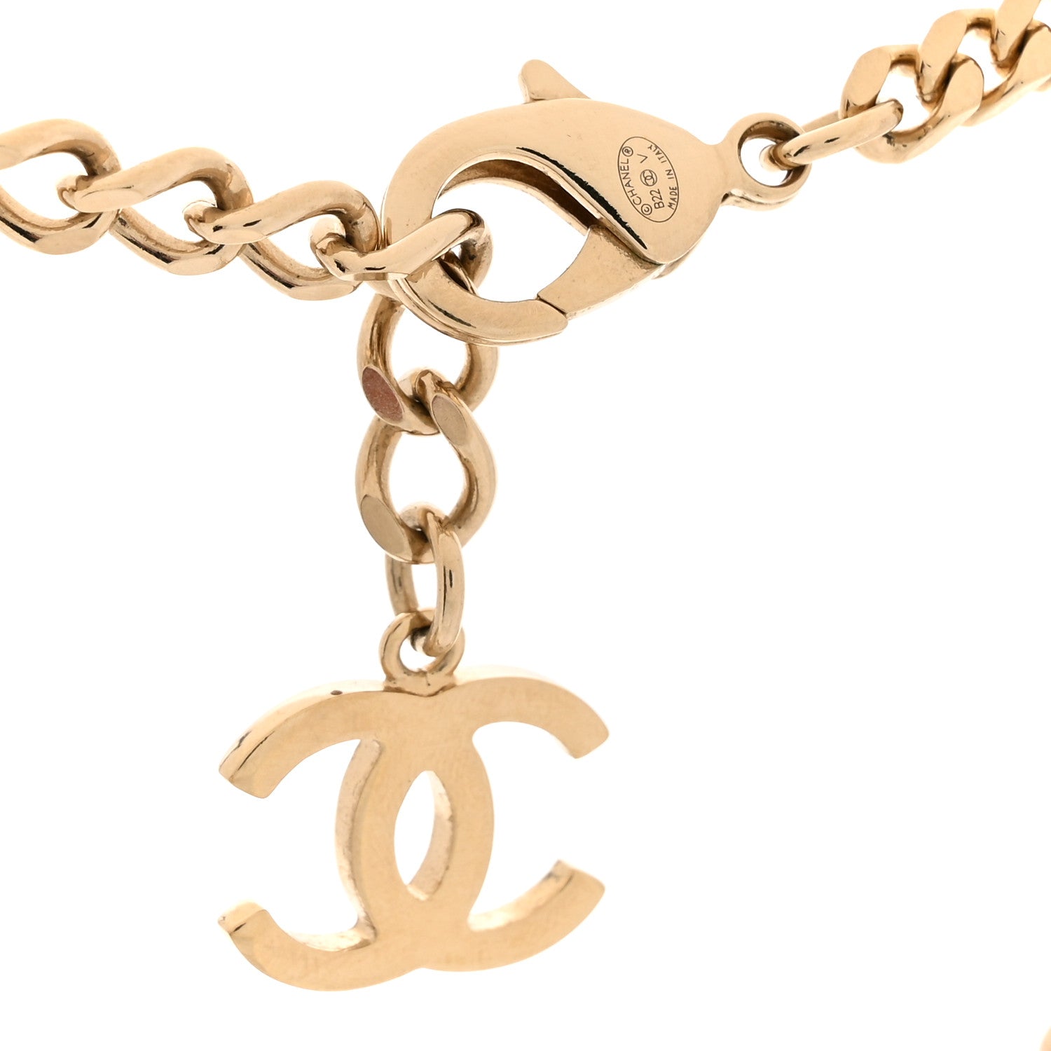 Chanel Crystal Chain CC Link Choker Gold Silver 4 of 5