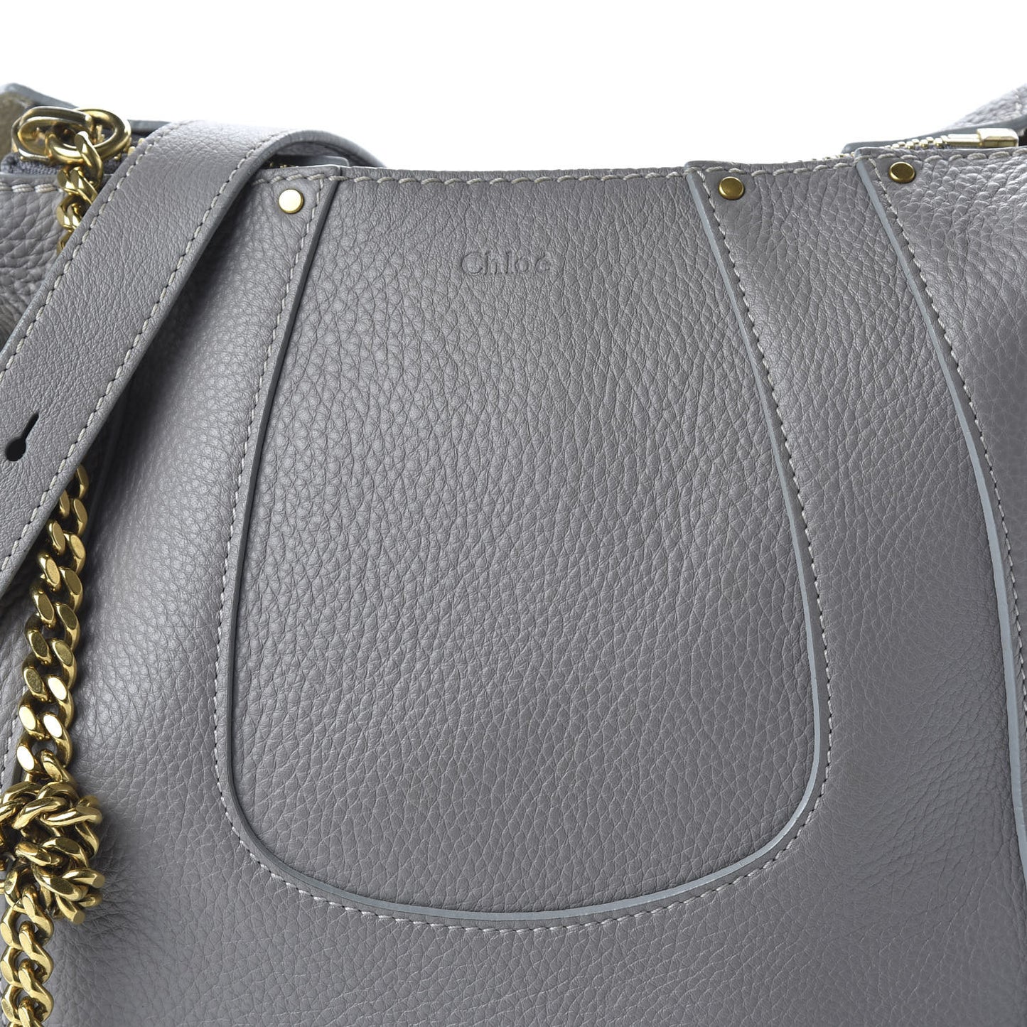 Grained Calfskin Small Hayley Hobo Cashmere Grey