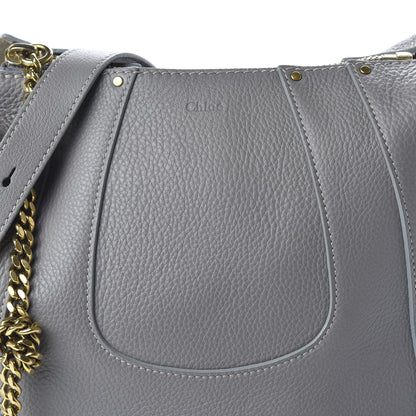 Chloe Grained Calfskin Small Hayley Hobo Cashmere Grey 9 of 9