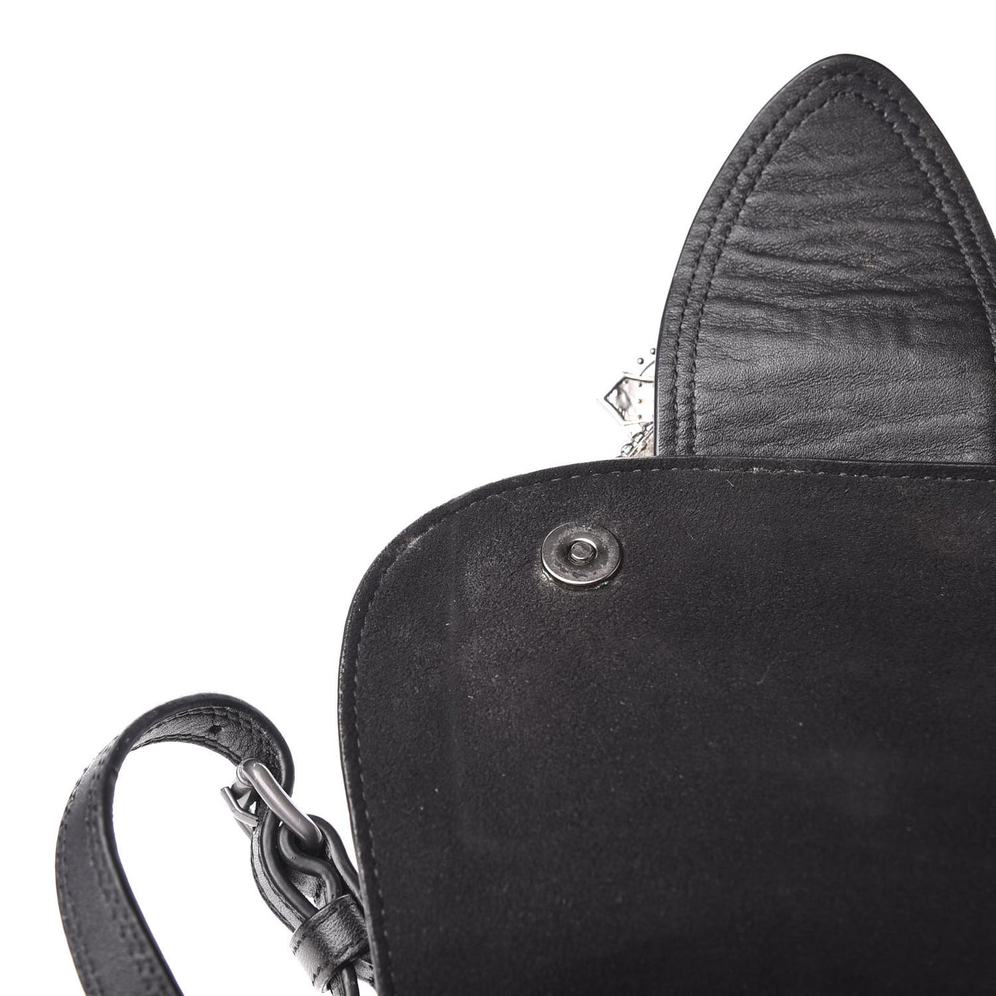 Goatskin Madras Soft Calfskin Crystal Embellished Dahlia Shoulder Bag Black