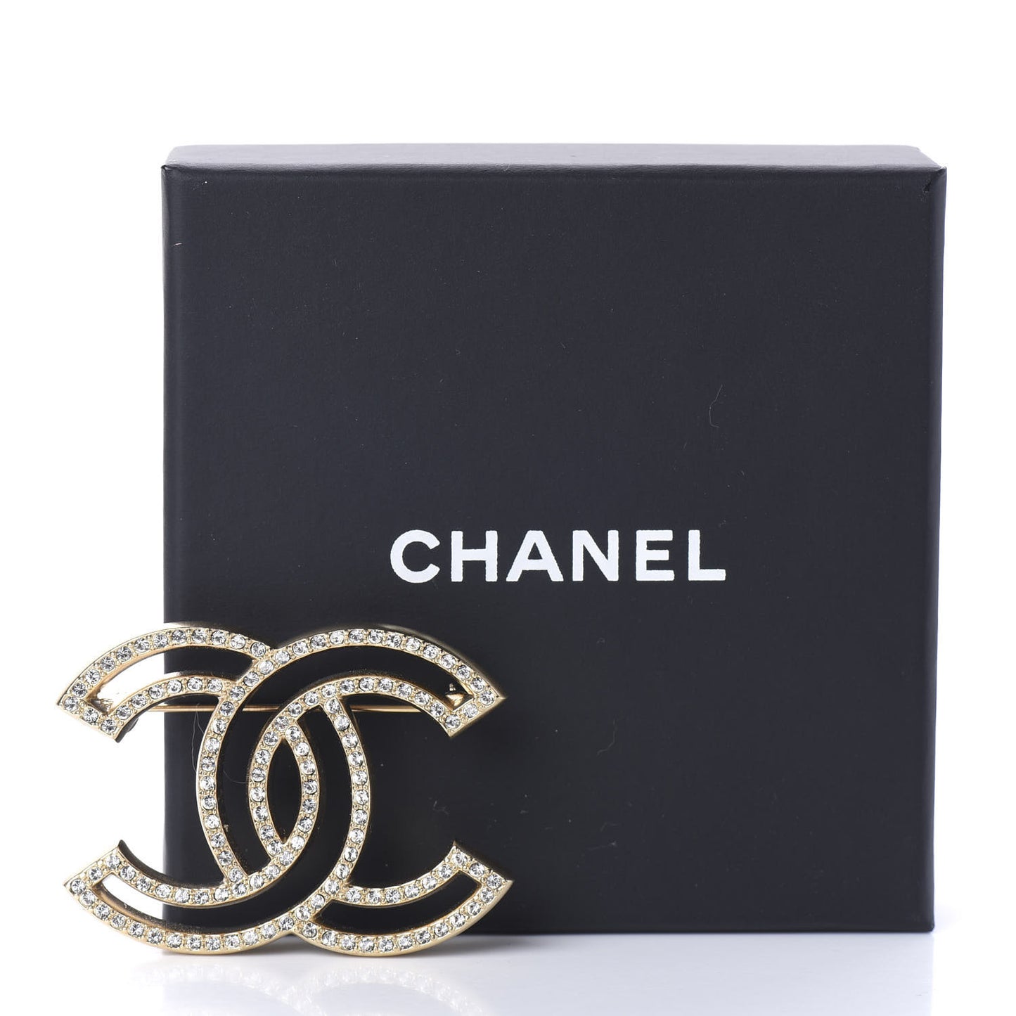 Crystal CC Brooch Light Gold