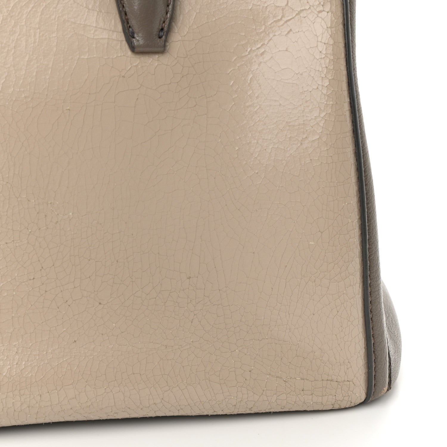 Miu Miu Crackled Goatskin Top Handle Tote Pomice Argilla 12 of 15