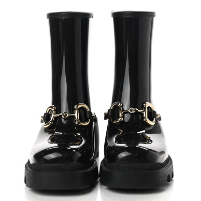 Gucci Rubber Womens Horsebit Ankle Boots 37 Black 2 of 7