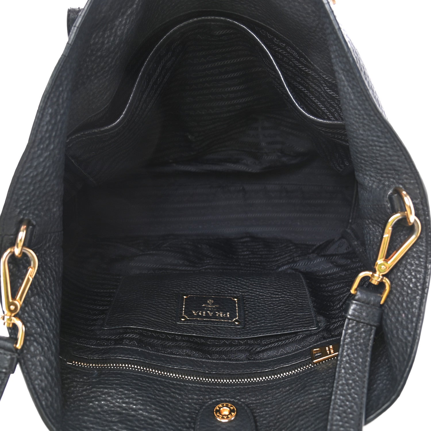 Prada Vitello Daino Tote Black 4 of 4