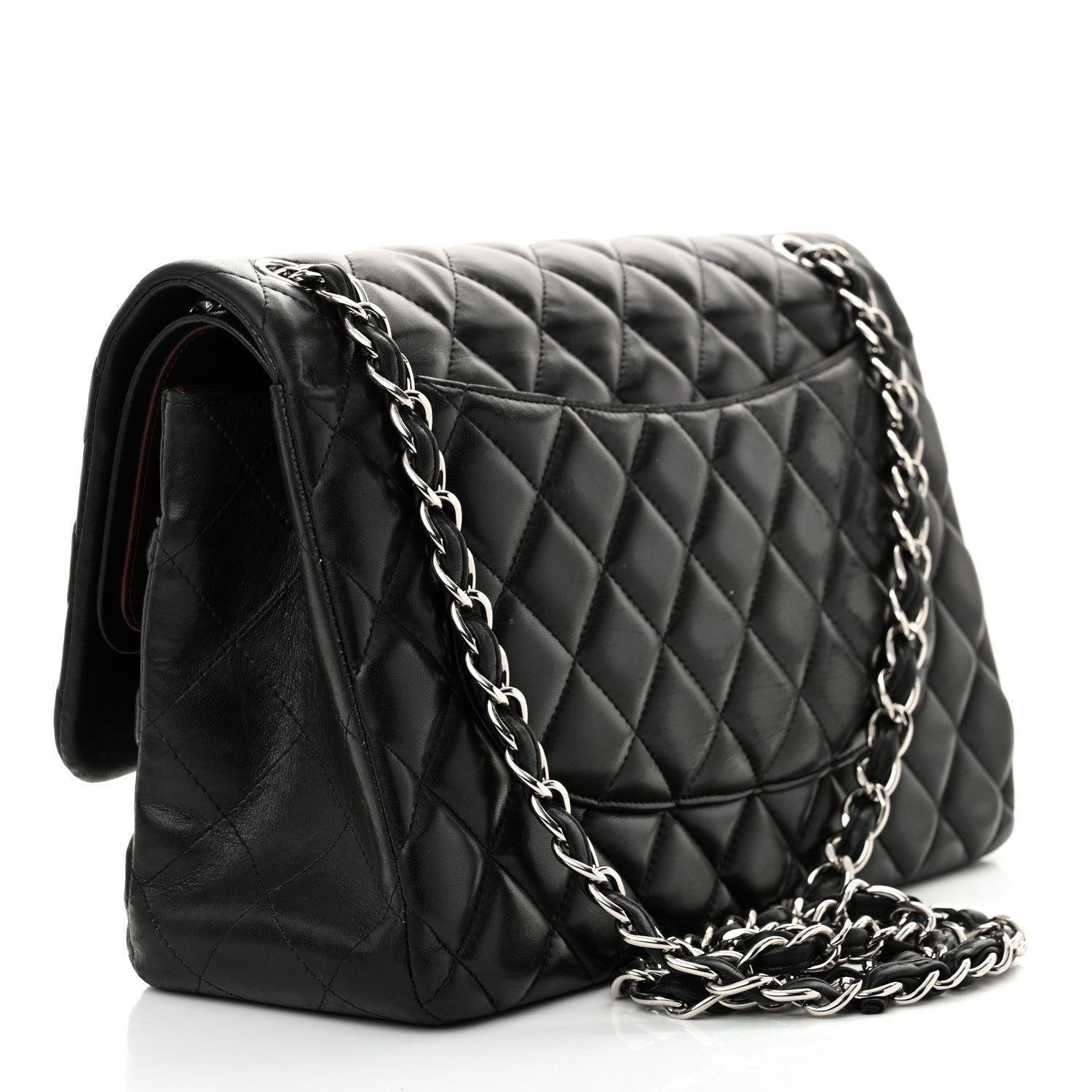 Chanel Lambskin Quilted Jumbo Double Flap Black 3 of 17