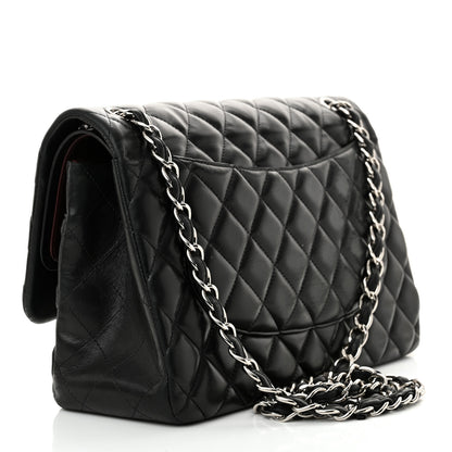 Chanel Lambskin Quilted Jumbo Double Flap Black 3 of 17