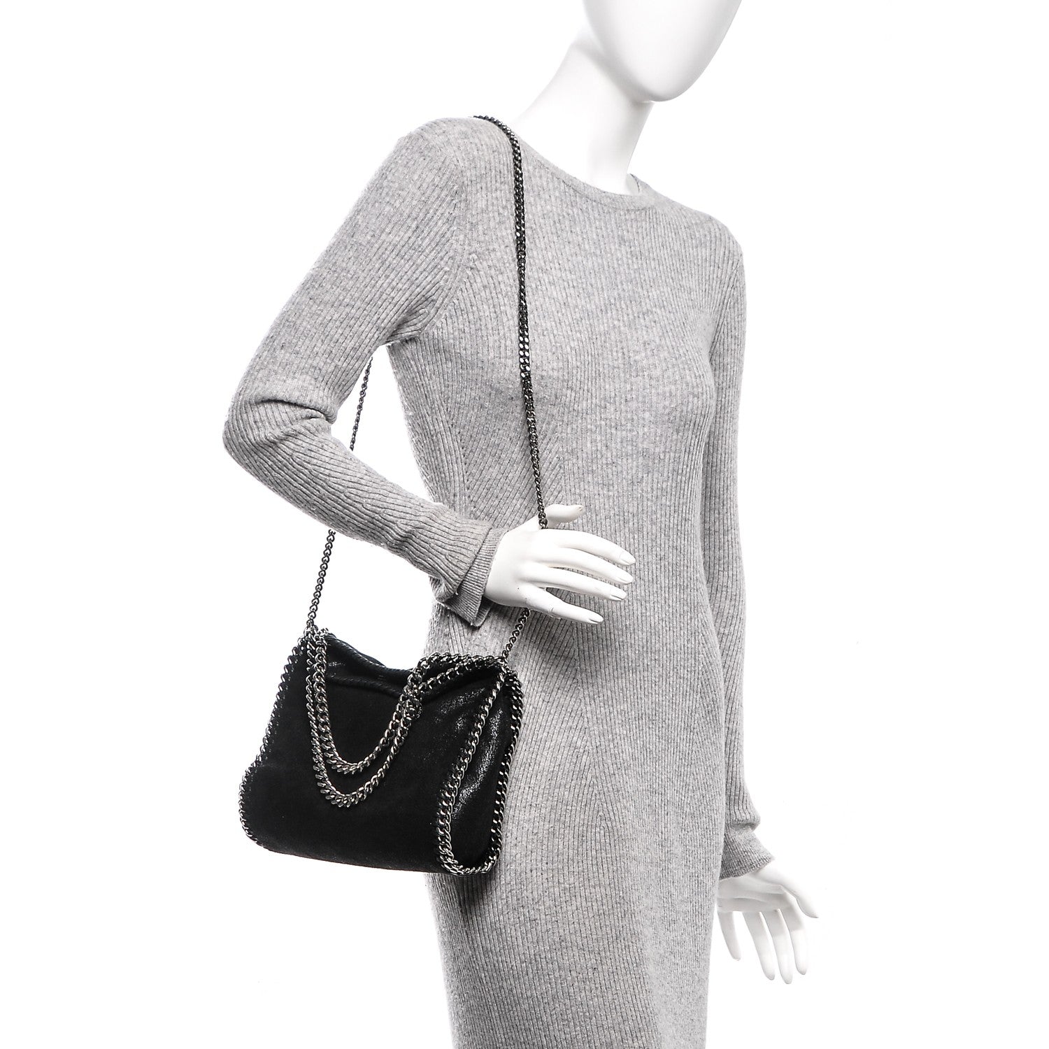 Stella McCartney Shaggy Deer Mini Falabella Tote Black 2 of 6