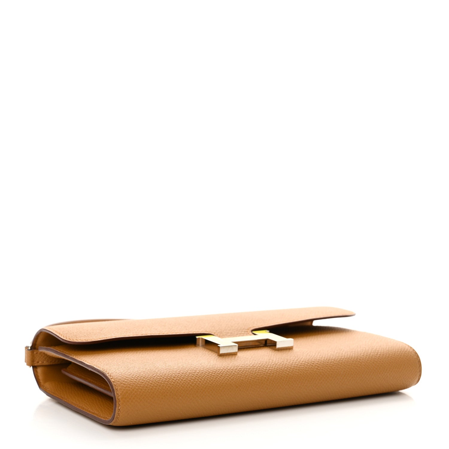 Hermes Epsom Enamel Constance Wallet To Go Sesame Lime 3 of 12