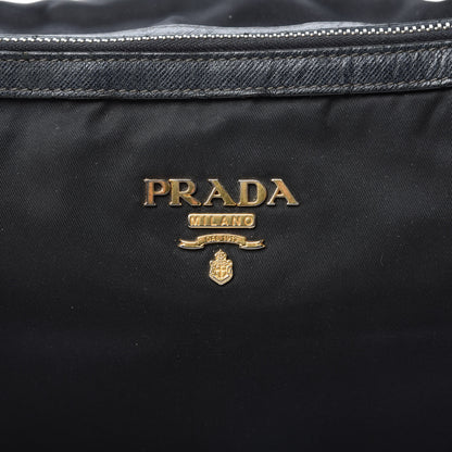 Prada Tessuto Nylon Saffiano Tote Black 10 of 12