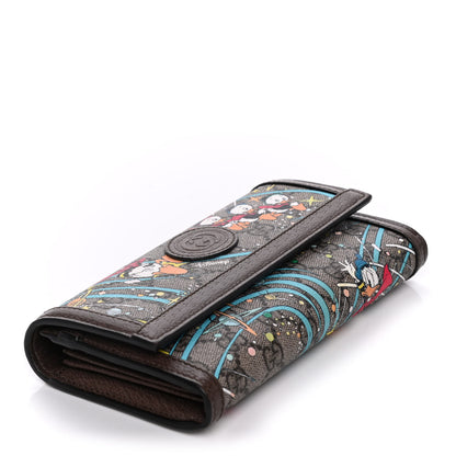 Gucci X DISNEY GG Supreme Monogram Donald Duck Interlocking G Continental Wallet Beige Multicolor New Acero 3 of 9