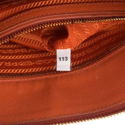 Prada Saffiano Lux Medium Promenade Tote Papaya 8 of 19
