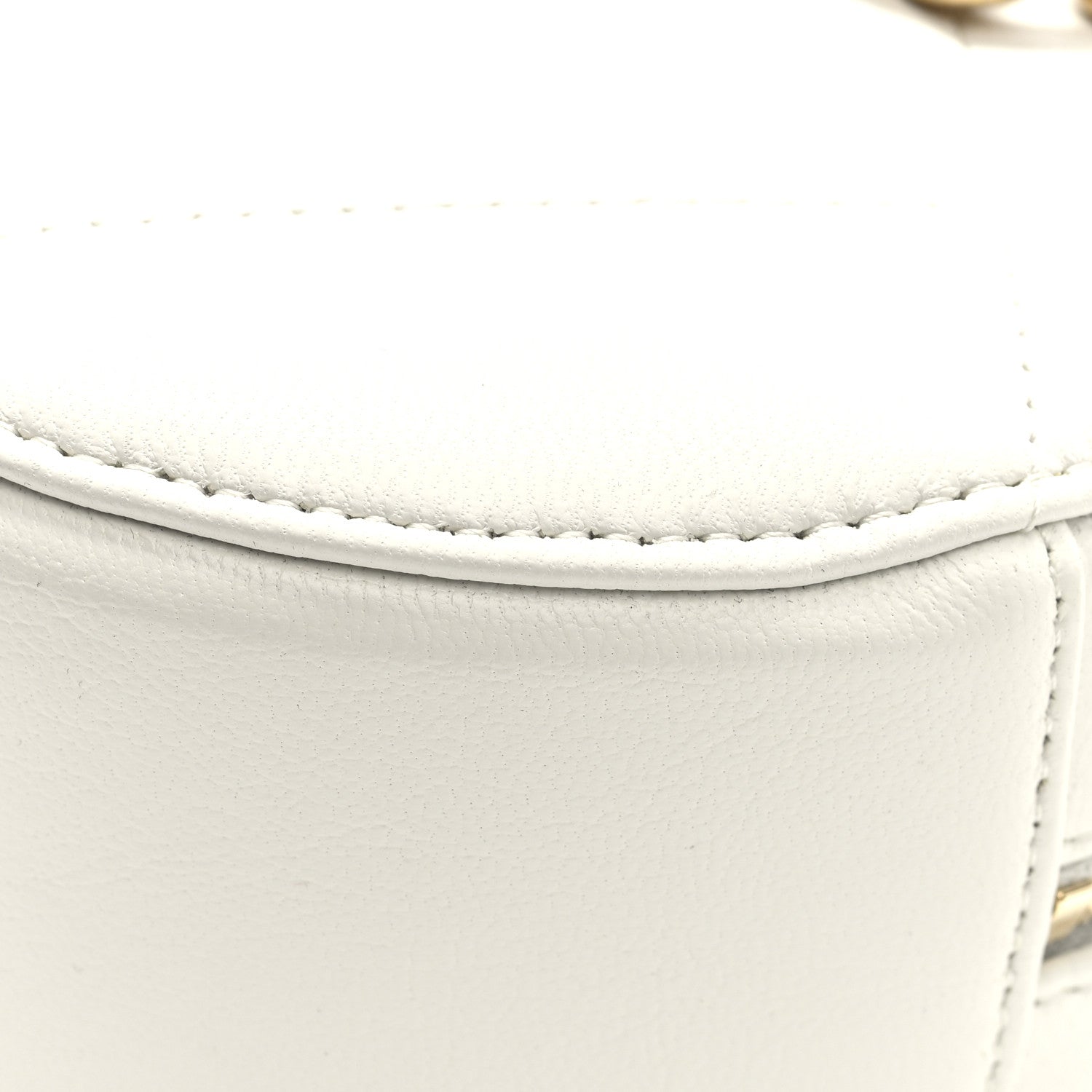 Chanel Shiny Goatskin Quilted Chanel 19 Round Clutch With Chain White 10 of 10